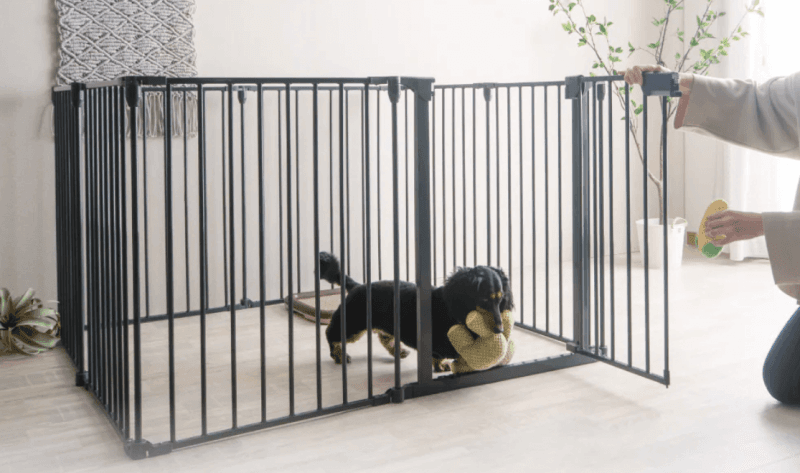 Petrasia ペット用サークル ドア付 折りたたみ可能 フェンス 室内 屋外