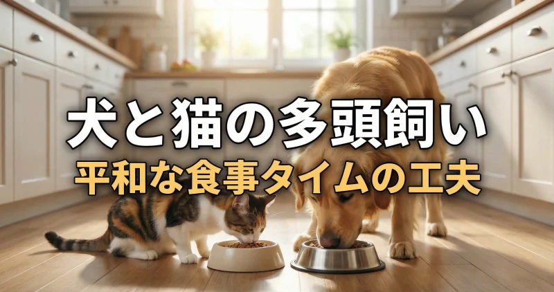 犬と猫の多頭飼い・平和な食事タイムの工夫