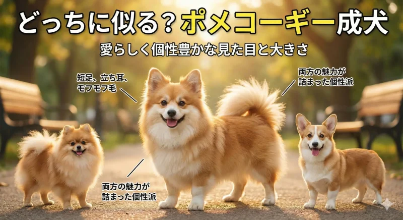 「どっちに似る?」ポメコーギー成犬
